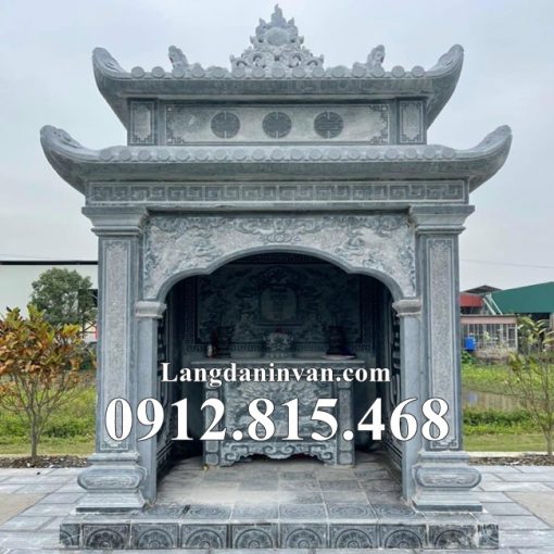 Mẫu miếu thờ thần linh nghĩa trang xây bằng đá khối đẹp bán tại Tây Ninh