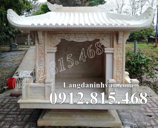 Mẫu miếu thờ thần linh thổ địa, thổ thần, ông địa, quan thần linh đá vàng đẹp bán tại Vĩnh Long