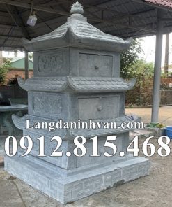 Mẫu tháp mộ để thờ tro cốt gia đình đá khối xanh rêu đơn giản đẹp bán tại Đồng Nai