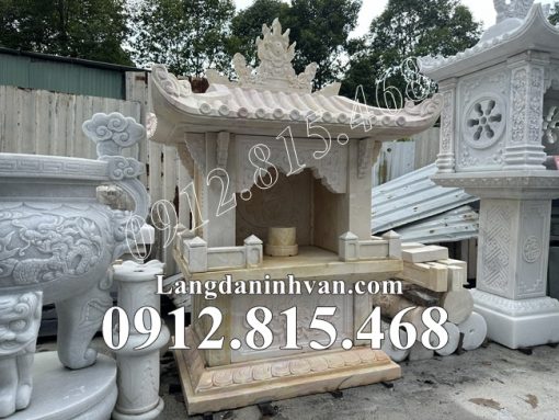 Mẫu xây miếu thờ thần linh đá vàng đẹp hợp phong thủy bán tại Tây Ninh