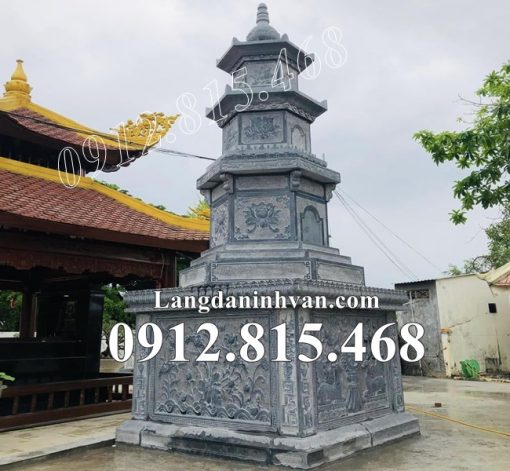 CM69 Mẫu tháp mộ sư đẹp bán tại Cà Mau – Mộ tháp phật giáo để tro cốt, hài cốt tại Cà Mau