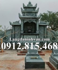 Mẫu lăng mộ đá gia đình xây ba mái đẹp chuẩn phong thủy bán tại Hòa Bình