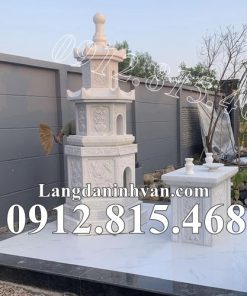 Mẫu tháp lăng mộ để đựng thờ tro cốt đá trắng đẹp bán tại Bạc Liêu