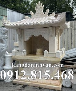 Mẫu bàn thờ thiên thờ thần linh thổ địa, qua thần linh đá vàng đẹp - Cây thờ thờ thần linh