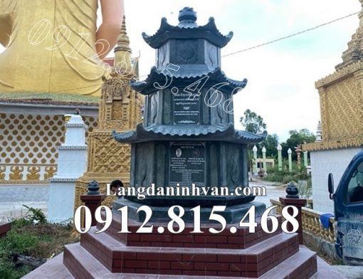 Mẫu tháp đá xanh rêu đẹp bán tại Thành Phố Hồ Chí Minh, Sài Gòn -Tháp mộ lục giác để tro cốt