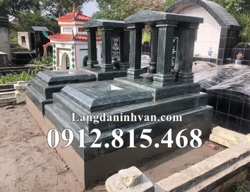 Mẫu mộ đá đôi có mái che đơn giản đẹp bán tại Phú Thọ - Chụp mộ đá đẹp tại Phú Thọ