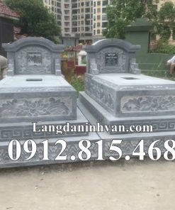 Mẫu mộ đá đôi tam cấp đẹp bán tại Phú Thọ - Mộ đá tam cấp tại Phú Thọ