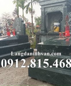 Mẫu mộ đôi đá xanh rêu đơn giản, hiện đại đẹp bán tại Nam Định - Mộ đá xanh rêu tại Nam Định