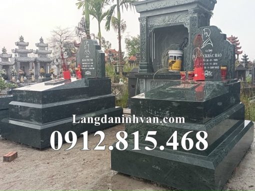 Mẫu mộ đôi đá xanh rêu đơn giản, hiện đại đẹp bán tại Nam Định - Mộ đá xanh rêu tại Nam Định