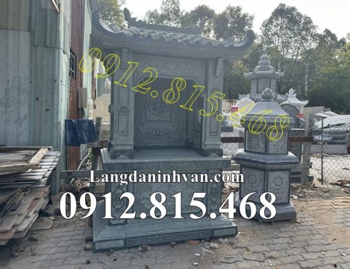 Mẫu am thờ để tro cốt đá khối xanh rêu đẹp bán tại Tiền Giang - Nhà để tro cốt đá xanh rêu