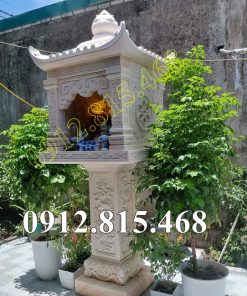 Mẫu miếu thờ đá vàng đẹp thờ thần linh ngoài trời bán tại Quảng Ninh - Cây hương thần linh tại Quảng Ninh