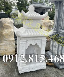 Mẫu miếu thờ thần linh đá trắng đẹp bán tại Bắc Ninh, Bắc Giang -Bàn thờ thiên ngoài trời tại Bắc Ninh