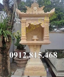 Mẫu miếu thờ thần linh đá vàng đẹp bán tại Bắc Ninh, Bắc Giang - Cây hương ngoài trời tại Bắc Ninh