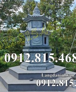 Mẫu tháp đá khối xanh rêu đẹp bán tại Lâm Đồng, Bình Thuận, Đắk Nông - Mộ tháp để tro cốt, hài cốt tại Lâm Đồng