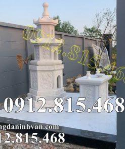 Mẫu tháp mộ sư để tro cốt đá trắng đẹp bán tại Lâm Đồng - Tháp đá tại Lâm Đồng, Bình Thuận, Đắk Nông