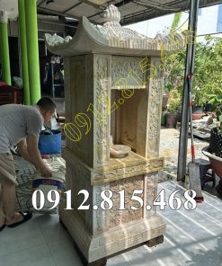 Mẫu am thờ đá vàng đẹp bán tại Bình Thuận - Am đá đẹp thờ tro cốt, thờ thần linh ngoài trời tại Bình Thuận