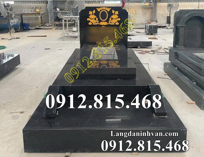 Mẫu mộ đá hoa cương tam cấp đẹp bán tại Phú Thọ - Mộ ốp đá granite kim sa tại Phú Thọ