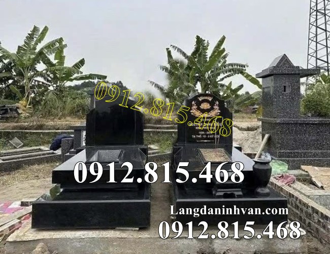 Mẫu mộ đôi đá hoa cương đẹp bán tại Thái Nguyên - Mộ đá đôi tại Thái Nguyên