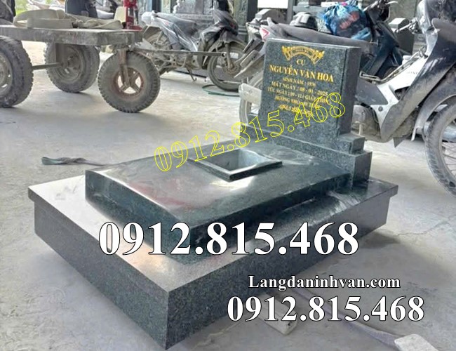 Mẫu mộ ốp đá granite nguyên khối đơn giản đẹp bán tại Quảng Ninh - Mộ đá hoa viên tại Quảng Ninh
