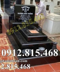 Mẫu mộ tam cấp đá granite nguyên khối đơn giản đẹp bán tại Hà Nội - Mộ đá hoa cương đẹp tại Hà Nội