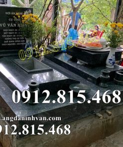 Mẫu mộ đôi đá granite đẹp bán tại Bắc Ninh - Mộ đá nguyên khối tại Bắc Ninh