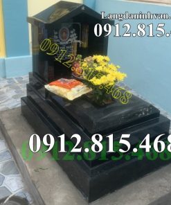 Mẫu mộ đá hoa cương đẹp một mái đơn giản – Mộ đá granite kim sa Ấn Độ