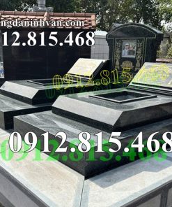 Mẫu mộ đôi đá hoa cương granite đẹp hiện đại kích thước chuẩn phong thủy - Mộ đôi cải táng, để tro cốt