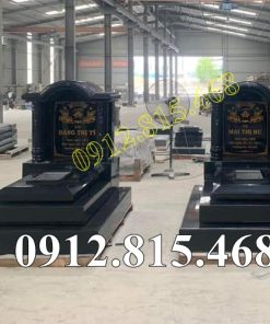 Mộ đôi đá hoa cương đẹp hiện đại 090 – Mẫu mộ đôi đá granite đơn giản