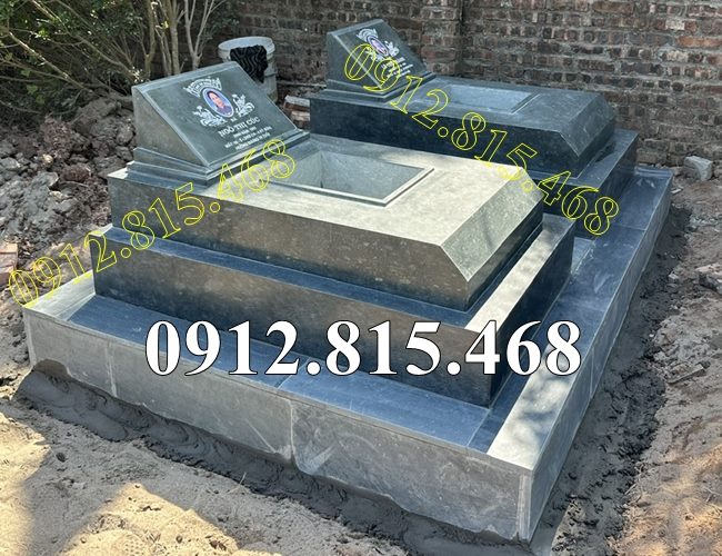 Địa chỉ bán mộ đơn giản đá xanh rêu tại Bắc Ninh, Bắc Giang - Mẫu mộ đá đẹp bán tại Bắc Ninh