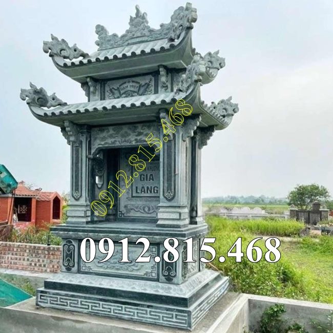 Mẫu lăng mộ đẹp đá xanh rêu 2 mái bán tại Bắc Ninh. Bắc Giang - Am thờ nghĩa trang tại Bắc Ninh