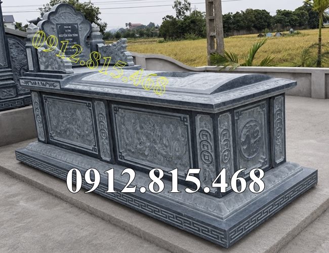 Mẫu mộ, chụp mộ kim tĩnh để hài cốt đá xanh rêu đẹp bán tại An Giang, Kiên Giang - Mộ đá để hài cốt tại Kiên Giang