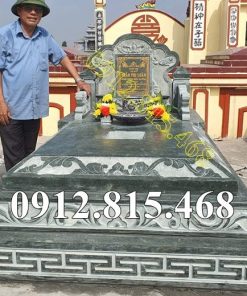 Mẫu mộ đá khối xanh rêu xây tam cấp đơn giản chuẩn phong thủy bán tại Nghệ An - Chụp mộ đá bán tại Nghệ An