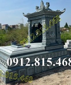 Mẫu mộ đá xanh rêu 1 mái đẹp bán tại Hà Nội - Mộ đá 1 mái