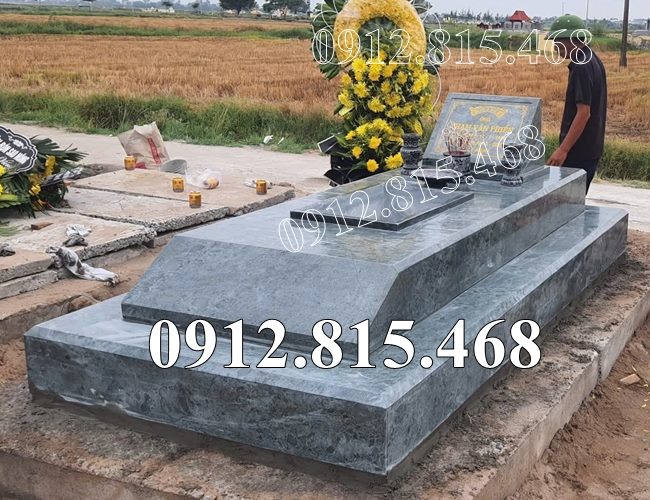 Mẫu mộ đá xanh rêu đẹp đơn giản bán tại Quảng Ninh MXR14 – Mộ đá Quảng Ninh