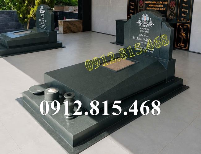 Mẫu mộ đá xanh rêu đơn giản, hiện đại đẹp bán tại Hà Tĩnh - Mộ đá tại Hà Tĩnh