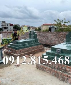 Mẫu mộ đẹp xây tam cấp đá xanh rêu đơn giản, hiện đại bán tại Hà Nội - Mộ đá tam cấp