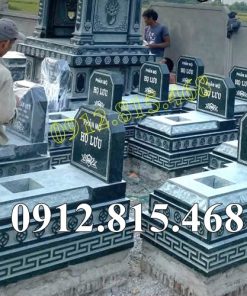 Mẫu mộ tam cấp đá xanh rêu đơn giản đẹp bán tại Bắc Ninh, Bắc Giang - Chụp mộ đẹp tại Bắc Ninh