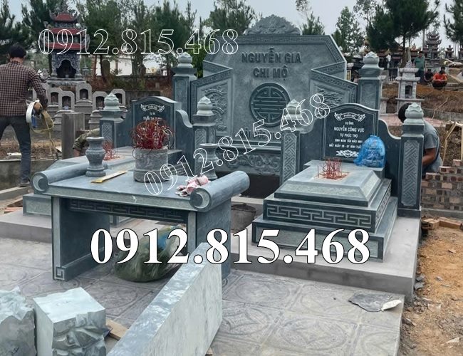 Mộ đá xanh rêu đơn giản đẹp bán tại Quảng Ninh - Mẫu mộ đá đẹp bán tại Quảng Ninh