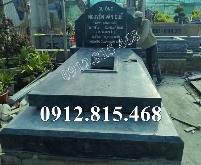 Mộ đơn giản đá xanh rêu đẹp bán tại Bắc Ninh, Bắc Giang - Mẫu lăng mộ đá đơn giản tại Bắc Ninh
