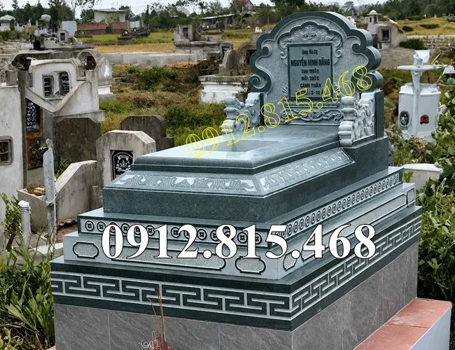 Mộ đơn giản đá xanh rêu đẹp bán tại Phú Thọ, Vĩnh Phúc - Mẫu mộ đá đẹp bán tại Phú Thọ