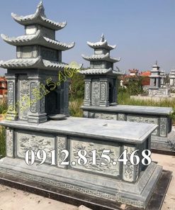 Mẫu mộ kim tĩnh đá xanh rêu đẹp bán tại Lai Châu - Chụp mộ đá đẹp tại Lai Châu