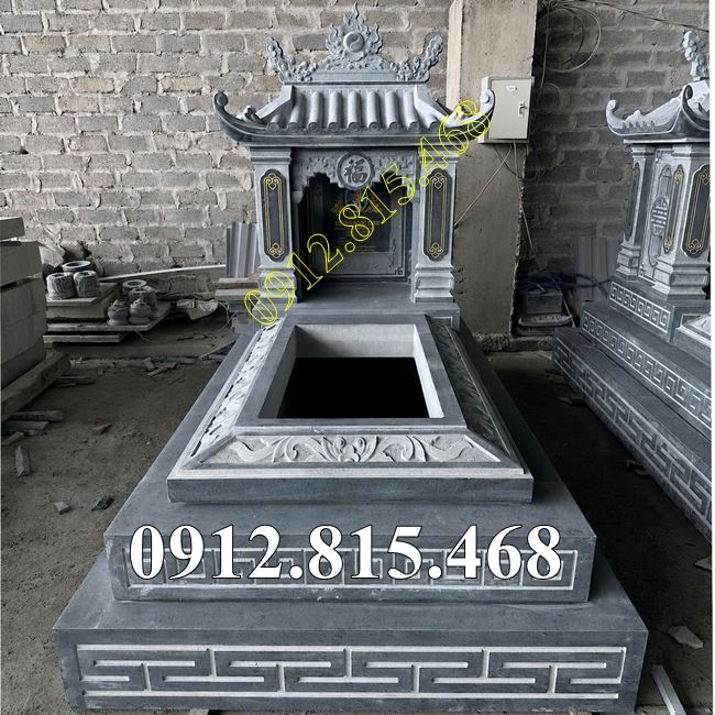 Mẫu mộ kim tĩnh đá xanh rêu đẹp bán tại Sơn La - Mộ đá đẹp tại Sơn La