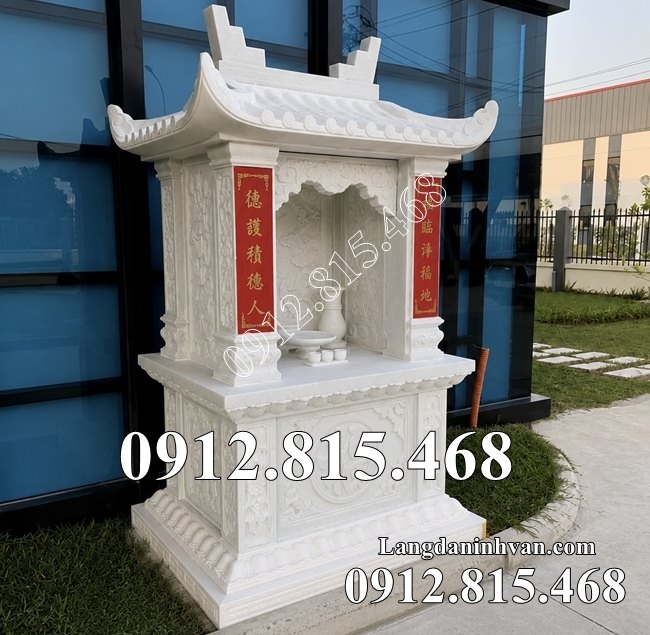 Mẫu miếu thờ đá trắng cẩm thạch đẹp bán tại Lâm Đồng - Miếu thờ thần linh đẹp tại Lâm Đồng