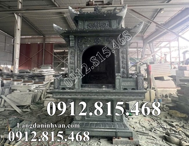 Mẫu miếu thờ đá xanh rêu đẹp bán tại Lâm Đồng - Miếu thờ thần linh thờ sơn thần, thổ địa, quan thần linh tại Lâm Đồng