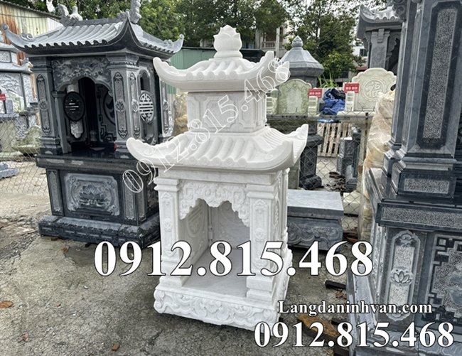 Mẫu miếu thờ thần linh bằng đá trắng đẹp bán tại Tây Ninh, Long An - Miếu thờ ngoài trời tại Tây Ninh