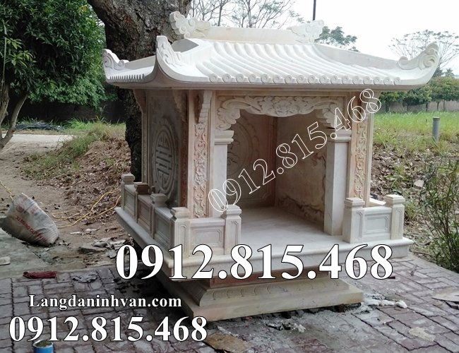 Mẫu miếu thờ thần linh bằng đá vàng đẹp bán tại Tây Ninh, Long An - Miếu thờ đẹp tại Tây Ninh